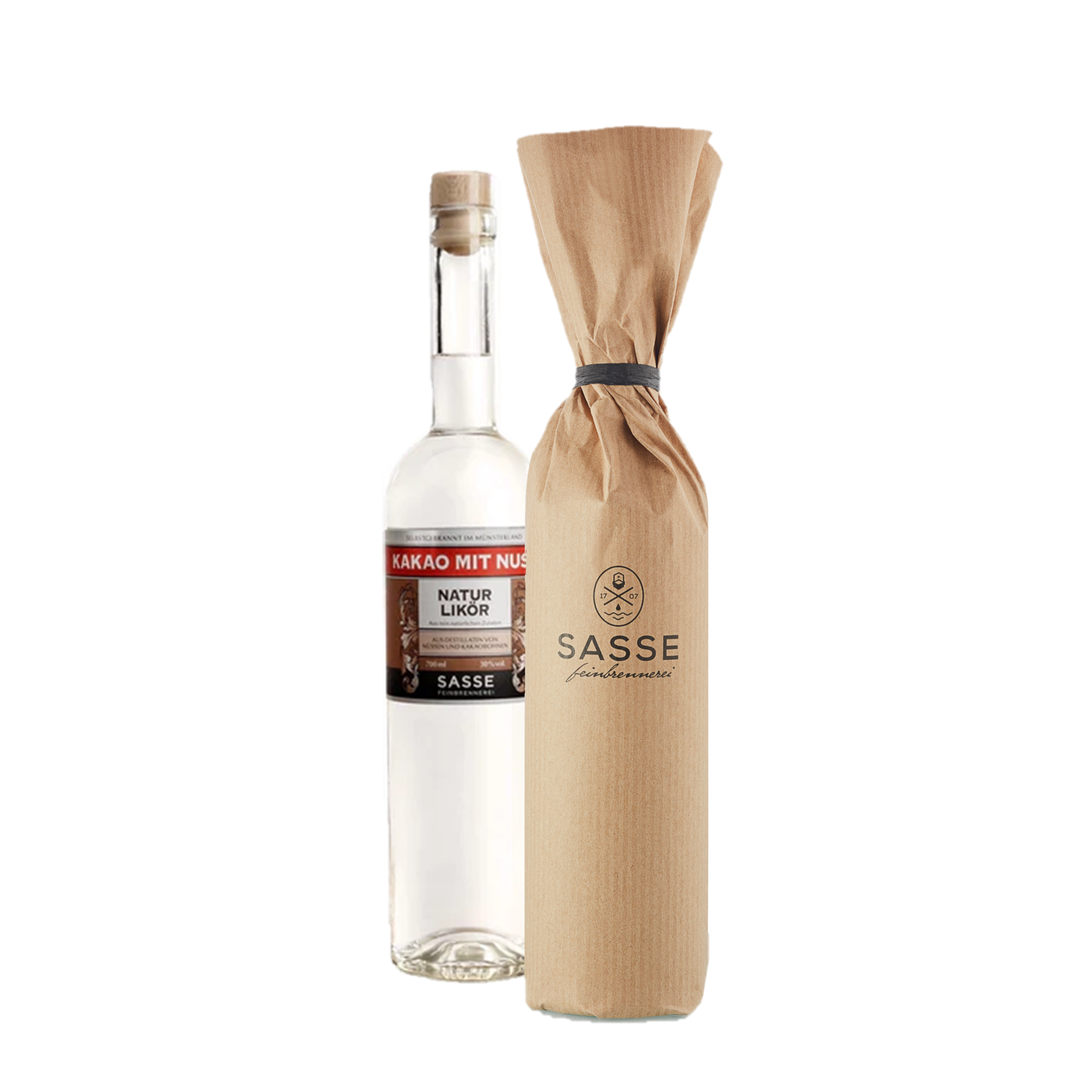 Kakao mit Nuss Naturlikör mit Papierverpackung